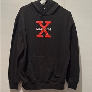 Malcolm X Double Sided Graphic Large Black Hoodie